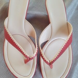 Cole Haan Red and Cream Women's Sandals